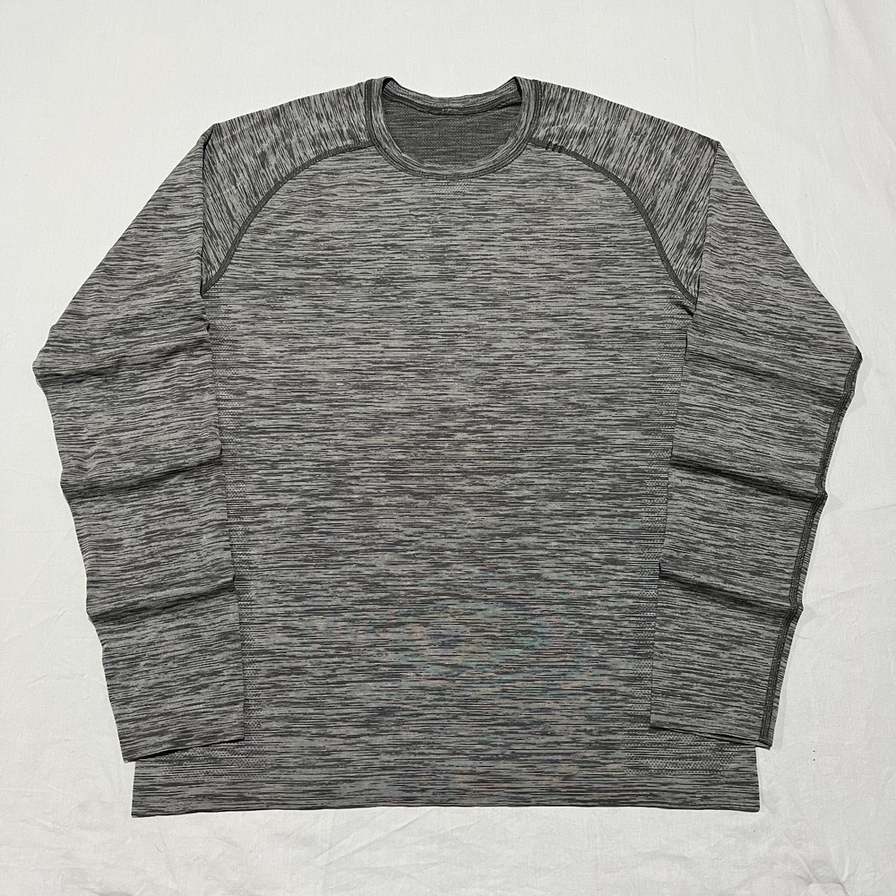 Lululemon Vent Tech Mens Gray Stretch Yoga Gym Performance Long Sleeve Shirt M